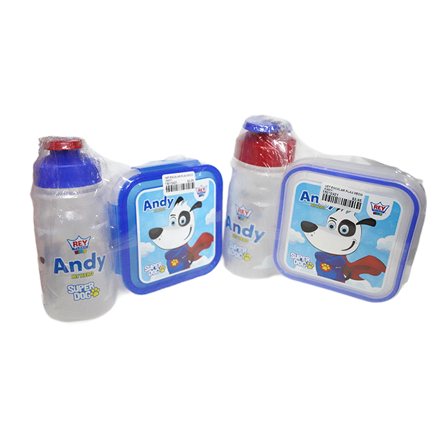 SET ESCOLAR PLAS DECO ANDY-TAPER 500ML+BEBETODO 400 ML REYPLAST RWX036700