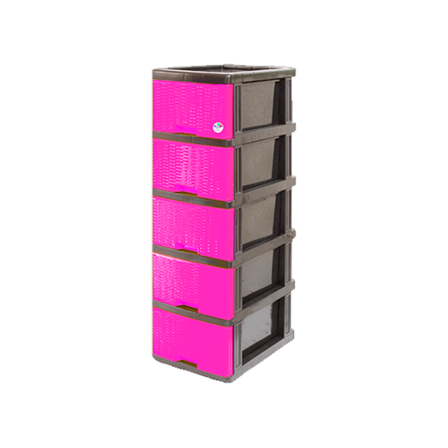 GAVETERO PLAS MINI 5 NIV ROSA C/RODOS KAWAKI