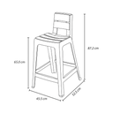BUTACO/SILLA ALTA PLAS BARU 87.2x52.5x65 CM MOCCA RIMAX 14703-XP