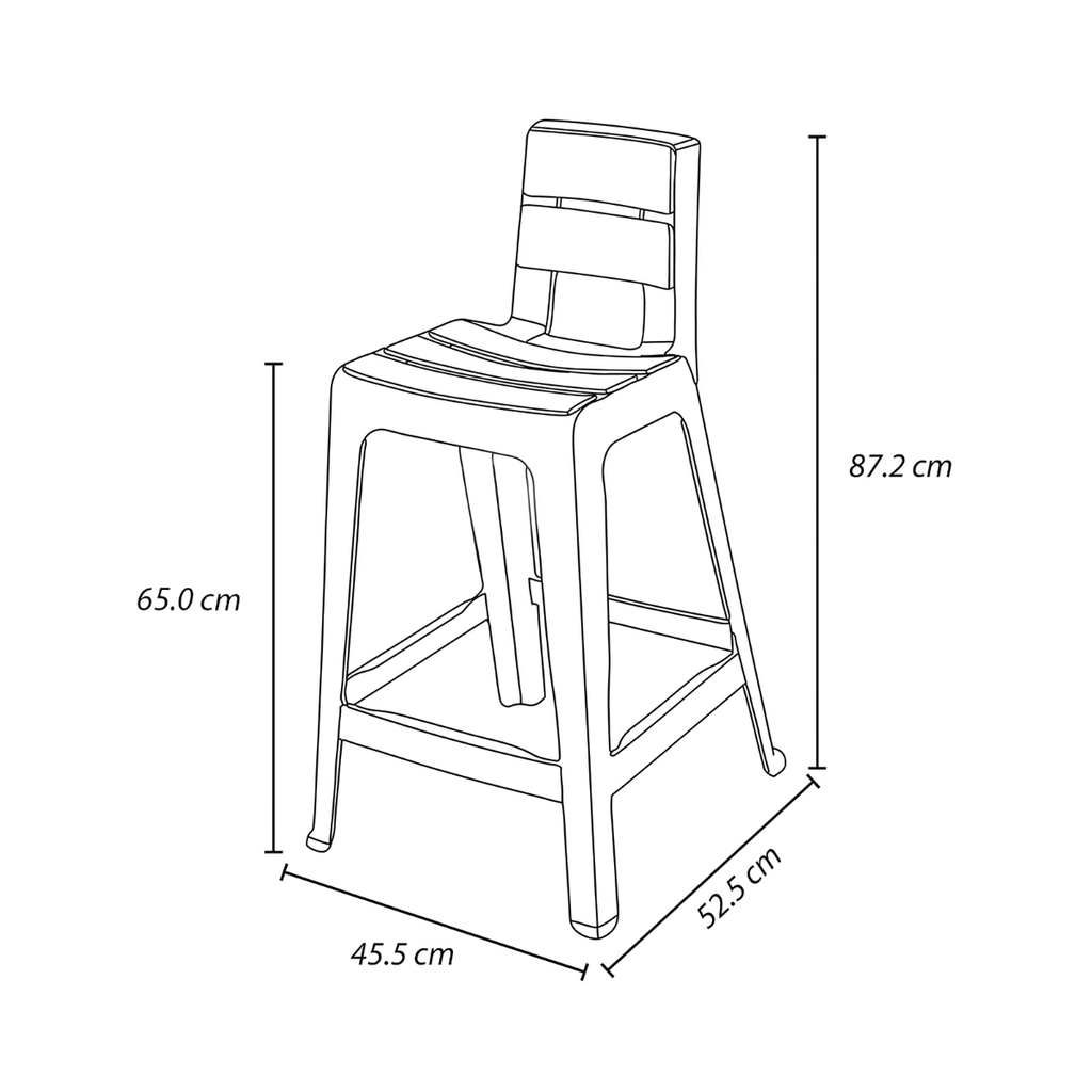 BUTACO/SILLA ALTA PLAS BARU 87.2x52.5x65 CM VD SALVIA RIMAX 14084-XP
