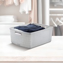 CANASTA PLAS 30 LT FIQUE RECT 47x37x20 CM C/AGARRADERA GRIS HIELO RIMAX 12541-XP