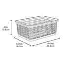 CANASTA PLAS 4 LT RECT M 25.5x18.6x10.8 CM WENGUE CALADA RIMAX 9412-XP