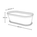MACETA/MATERA PLAS OVAL RAFIA 60 CM C/BASE VD MUSGO RIMAX 12993-XP