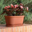 MACETA/MATERA PLAS OVAL RAFIA 40 CM C/BASE TERRACOTA RIMAX 12997-XP