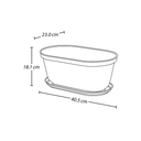 MACETA/MATERA PLAS OVAL RAFIA 40 CM C/BASE TERRACOTA RIMAX 12997-XP