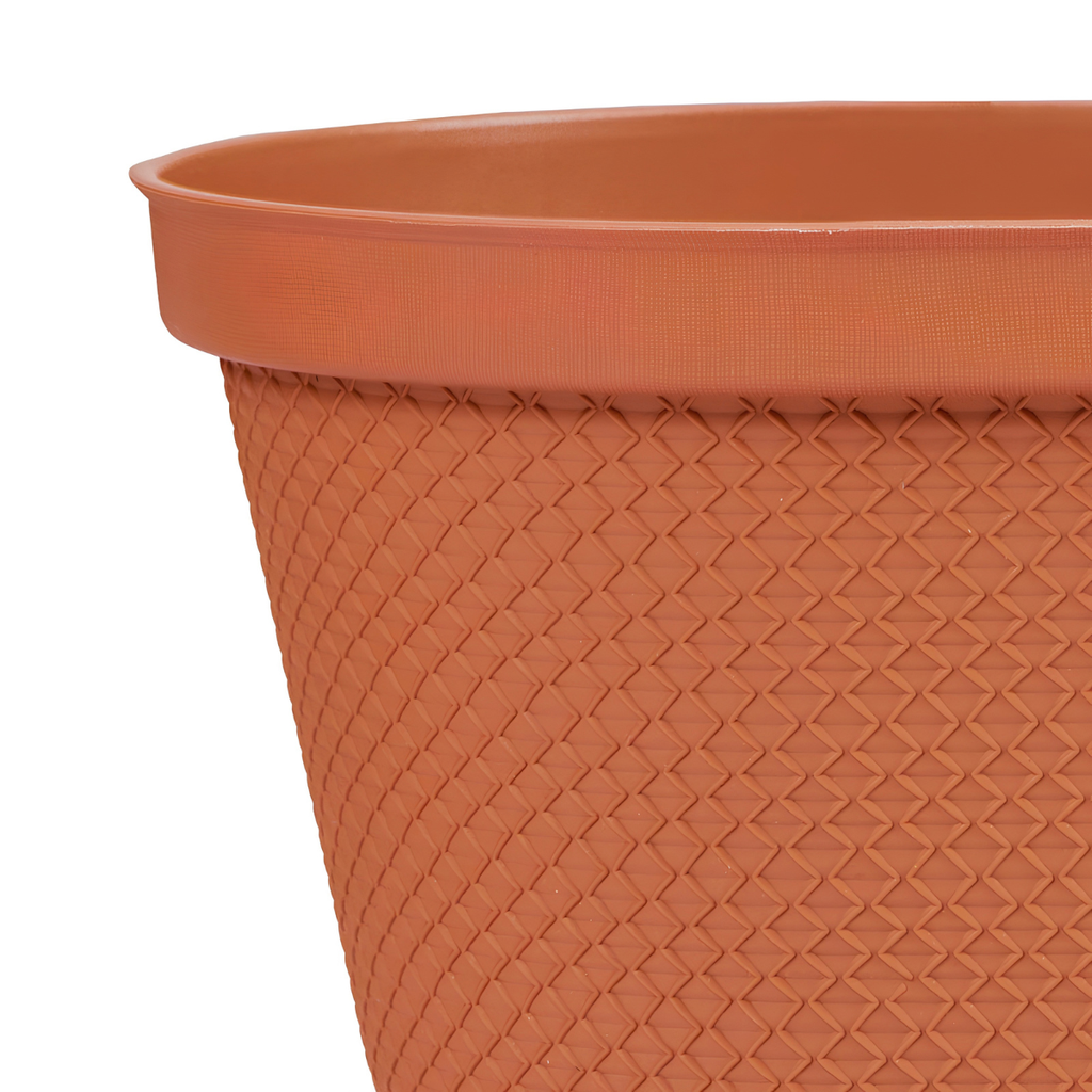 MACETA/MATERA PLAS OVAL RAFIA 40 CM C/BASE TERRACOTA RIMAX 12997-XP