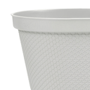 MACETA/MATERA PLAS OVAL RAFIA 40 CM C/BASE GRIS HIELO RIMAX 12987-XP