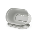 MACETA/MATERA PLAS OVAL RAFIA 40 CM C/BASE GRIS HIELO RIMAX 12987-XP