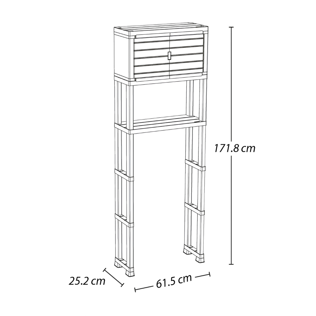ESTANTE ORGANIZADOR PLAS P/BAÑO C/2 PUERTAS MOCCA RIMAX 12980-XP