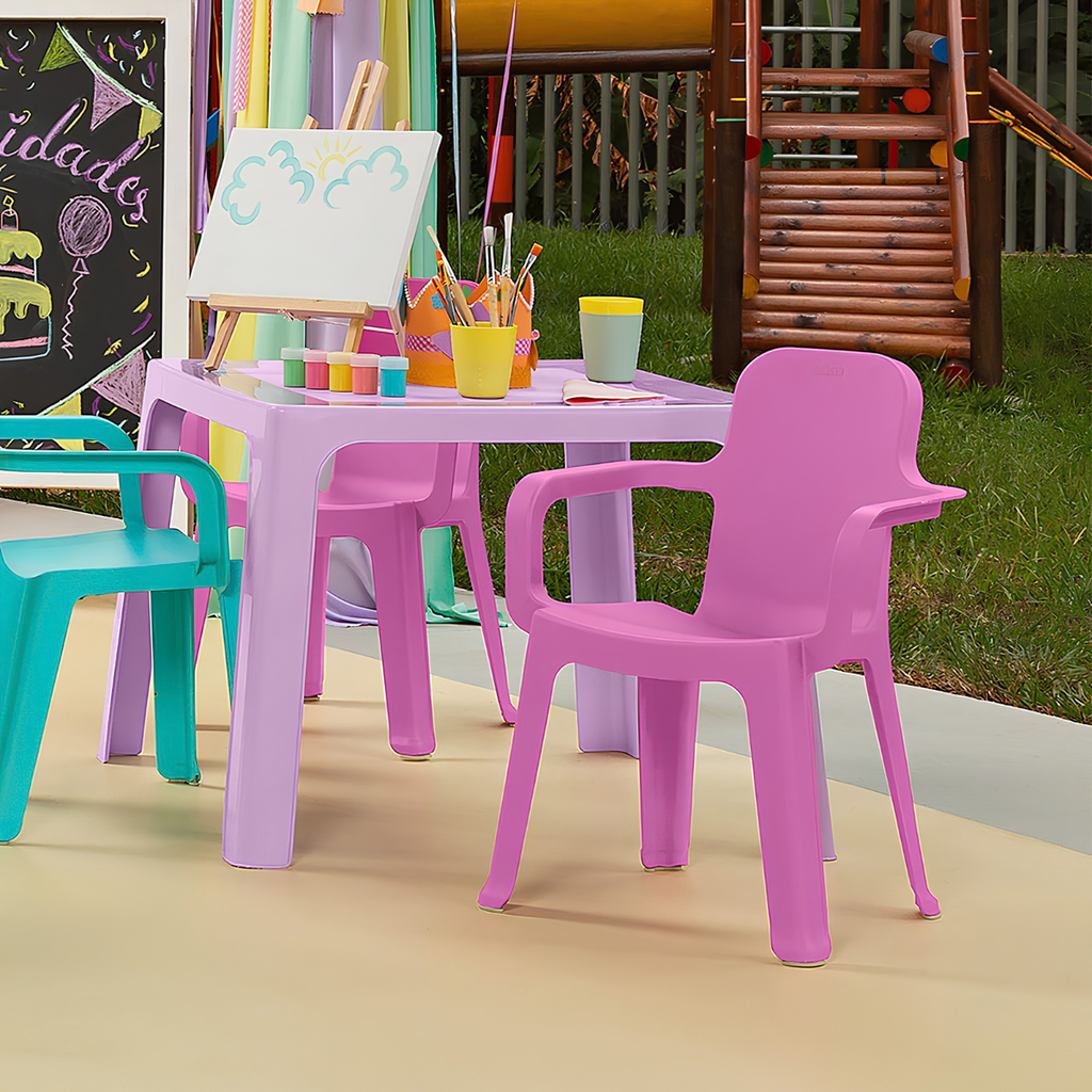 SILLA PLAS INFANTIL KINDER C/B ROSADO RIMAX 14610-XP