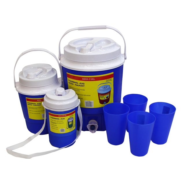 SET 7 PZ COOLER/TERMOS C/VAS 16 OZ 2/0.50/0.30 GL COL SURT 717-WJ003
