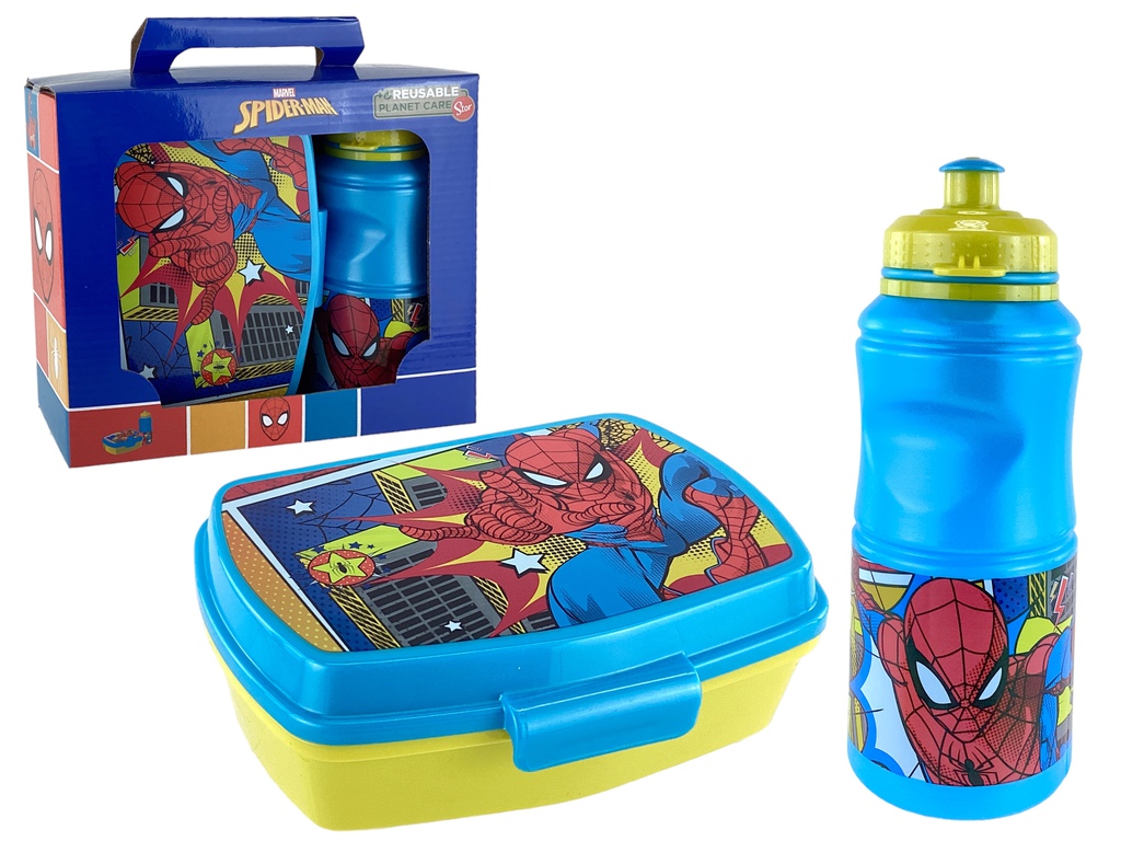 SET 2 PZ DEPOSITO/ENV P/ALIMENTO + BOTELLA SPIDERMAN MARVEL MAYS 744-74773