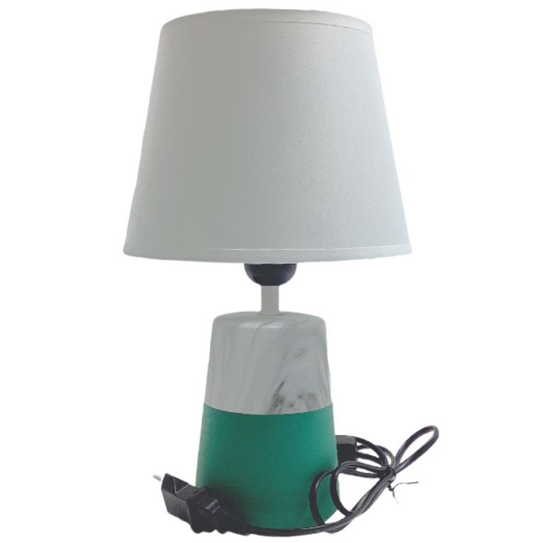 LAMPARA MESA 30 CM CERA/TELA BL/VD DECORE MAYS 604-06293