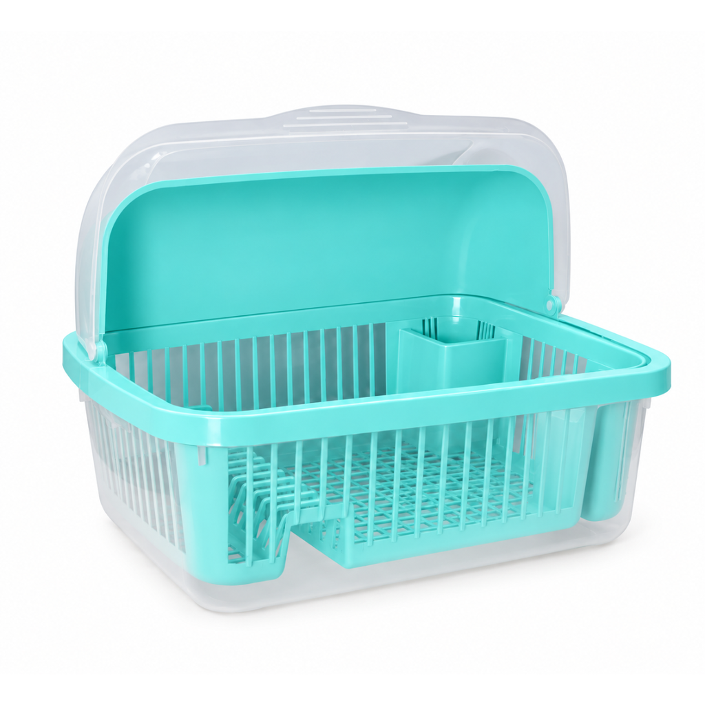ESCURRIDOR PLATOS PLAS C/T TRANS 56X43 CM AQUA MEGA