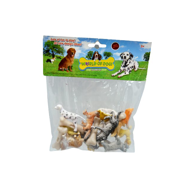 JUEGO 12 PERROS 2" C/2 HUESOS PLAS SURT CASAMAS 1489