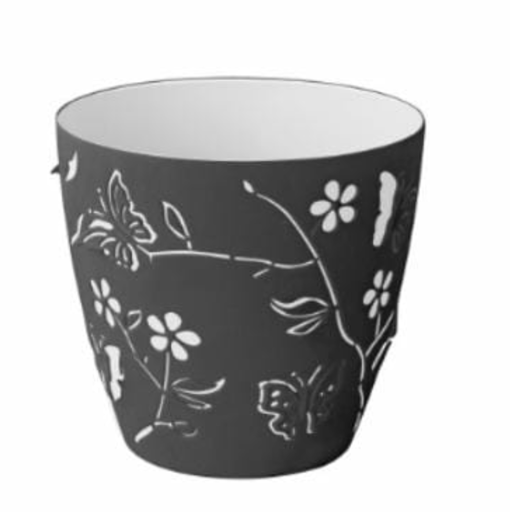 MACETA PLAS MARIPOSA 14 CM #1 BL/NG MEGA