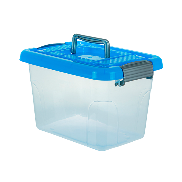 CAJA PLAS 5 LT RECT 27X19.68X17.76 CM TRANS C/T COL BX PLUS PLASTIKITO IN303