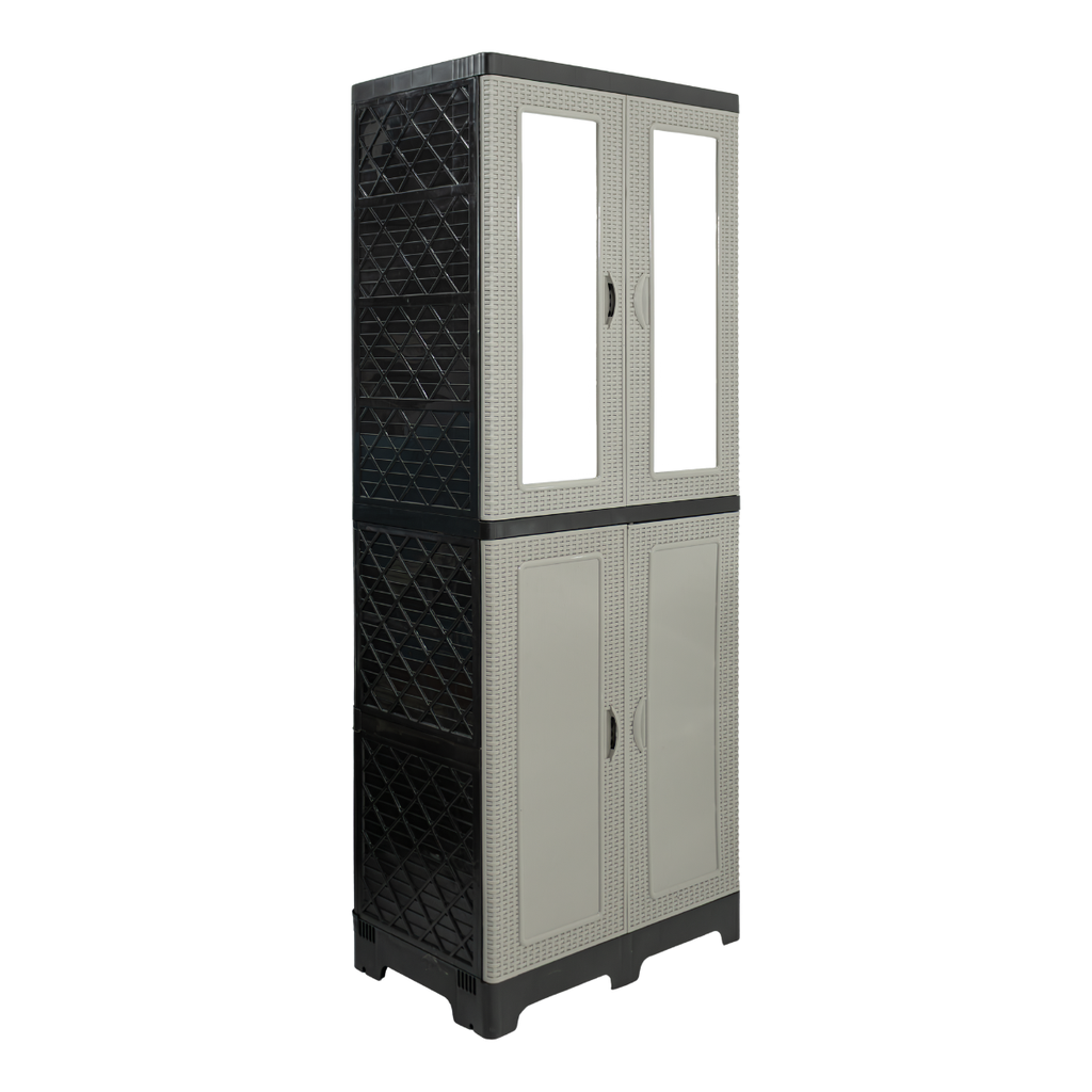 ARMARIO PLAS AURA 160x60x40 CM 4 PTAS 2 ESPEJO BEIGE/CF C/12 GAN SANCHIA