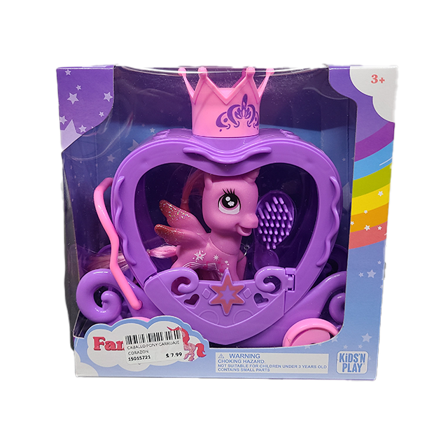 CABALLO PONY CARRUAJE CORAZON C/CORONA CAJ 162616