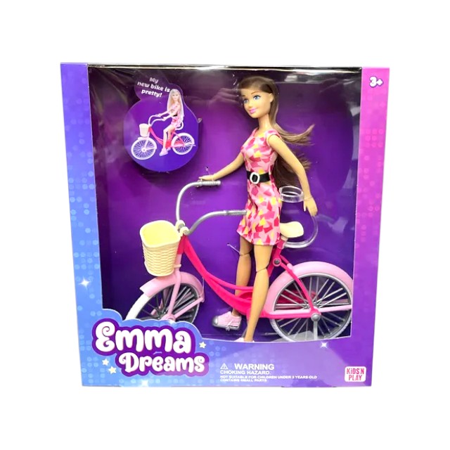 MUÑECA T/BARBIE C/BICICLETA CAJ 119677/45258