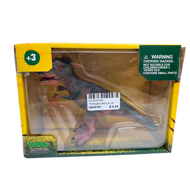 DINOSAURIO TITANOSAURIO CAJ 18.5X13.5 CM DINO WORLD 026004/45241
