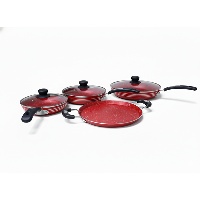 BATERIA COCINA 7 PZ 3 SARTENES ANTIAD 20/24/30CM C/T VID+COMAL 28CM RJ PREMIUM STONE ALSASA