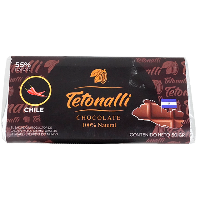CHOCOLATE BARRA CHILE 55% 50 GR TETONALLI