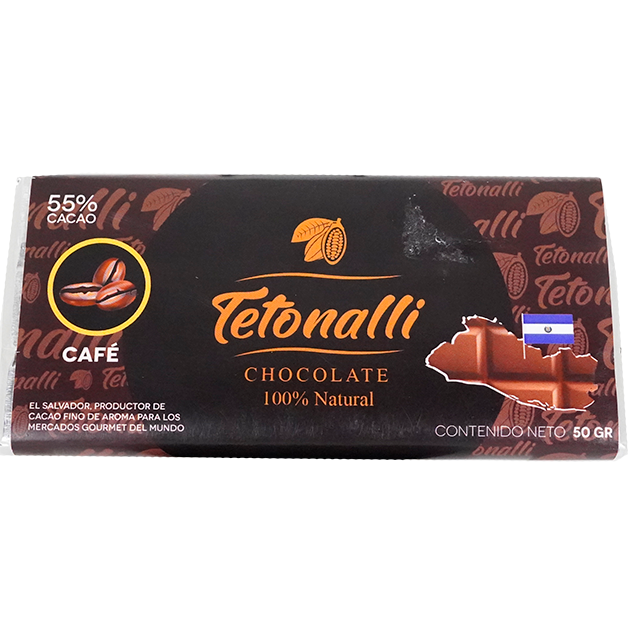 CHOCOLATE BARRA CAFE 55% 50 GR TETONALLI