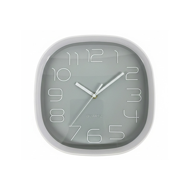 RELOJ PARED 28 CM CUAD BL/GRIS 602-2305692