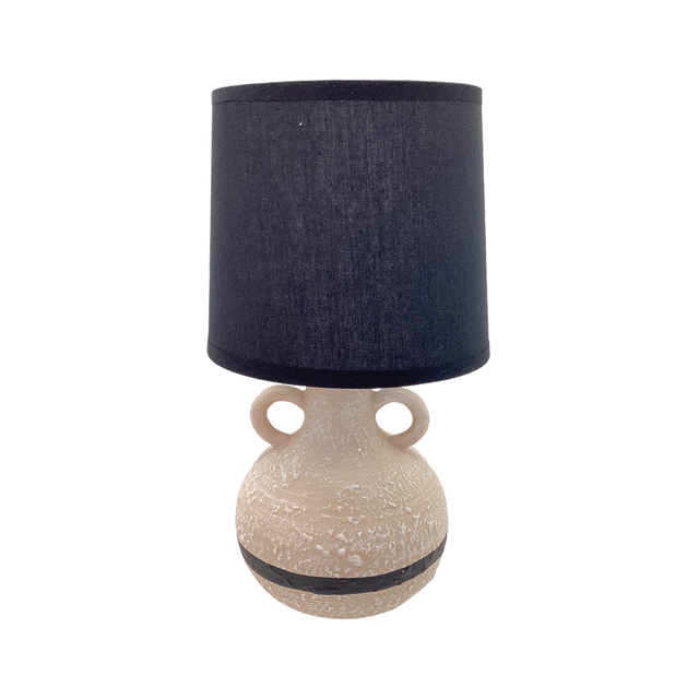 LAMPARA MESA 28 CM BASE F/CANTARO CREMA/NG 604-02283