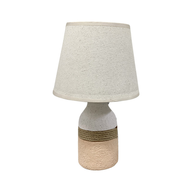 LAMPARA MESA 34.5 CM BASE TRICOLOR BL/CREMA 604-01488