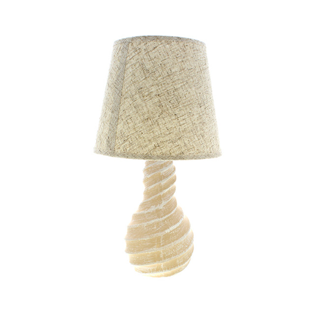 LAMPARA MESA 32 CM BASE TORNEADA CREMA 604-05213