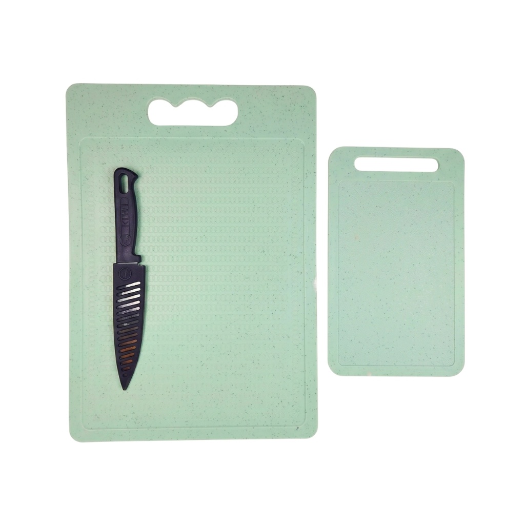 SET 3 PZ TABLA P/PICAR RECT GDE/PEQ+CUCHILLO AQ/CREMA/ROS 723-39572