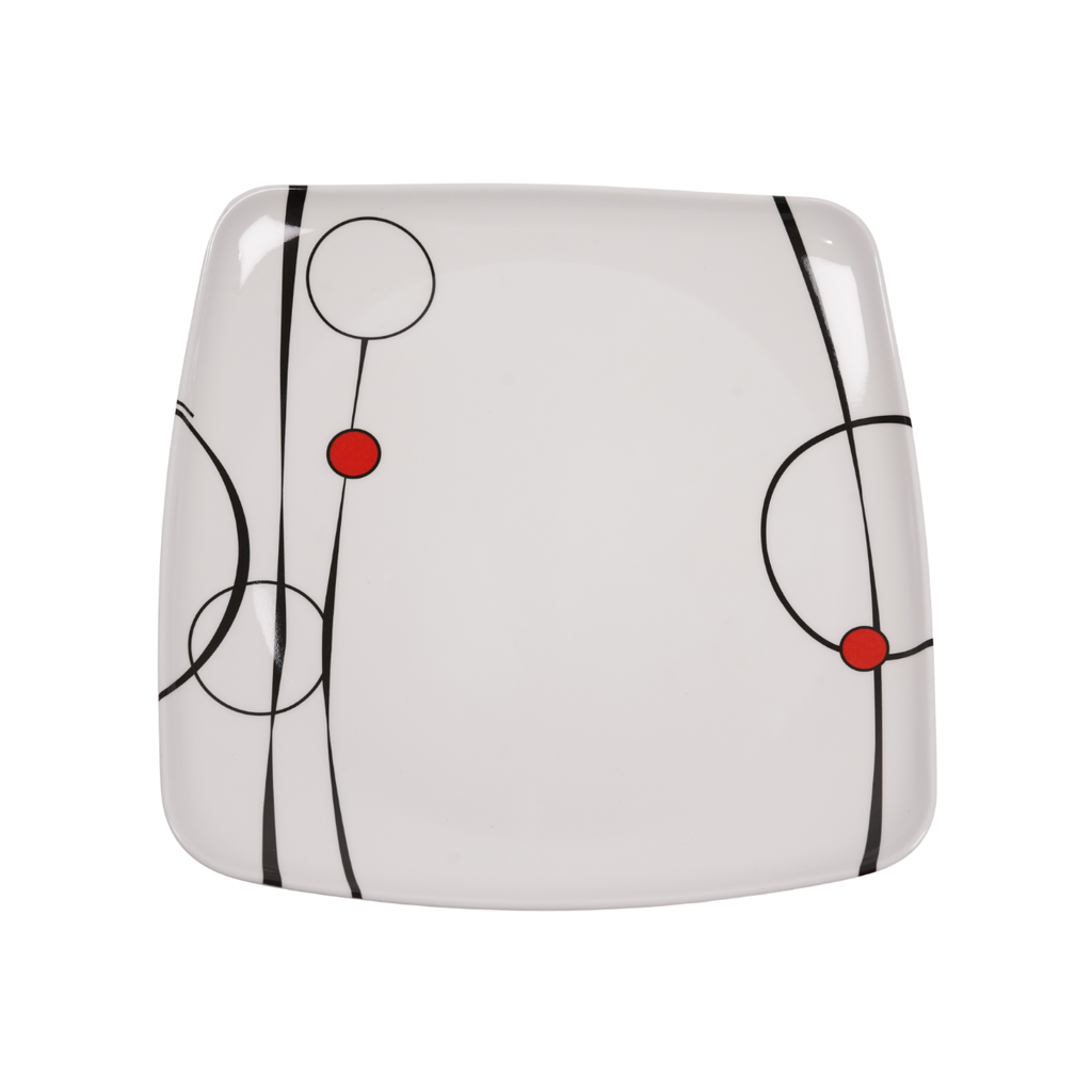 PLATO MELA 9.5" CUAD LISO BL DECO C/RJ-NG CM MEL-CR-16