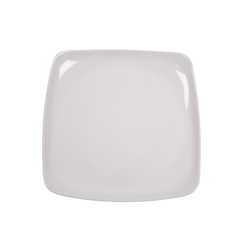 PLATO MELA 10.5" CUAD LISO BL CM MEL-CR-04