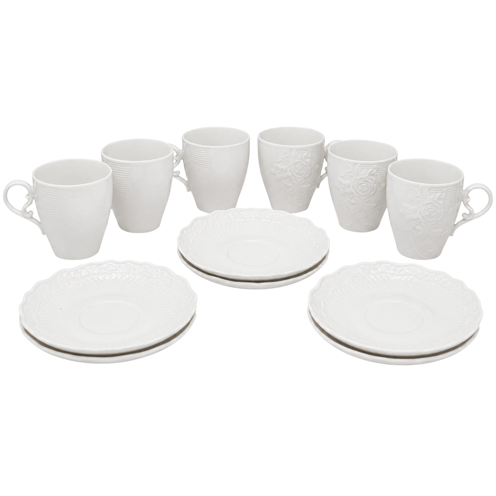 SET 6 TAZA C/PAILA  CERA 7 OZ BL 12 PZ CAJ K002-1