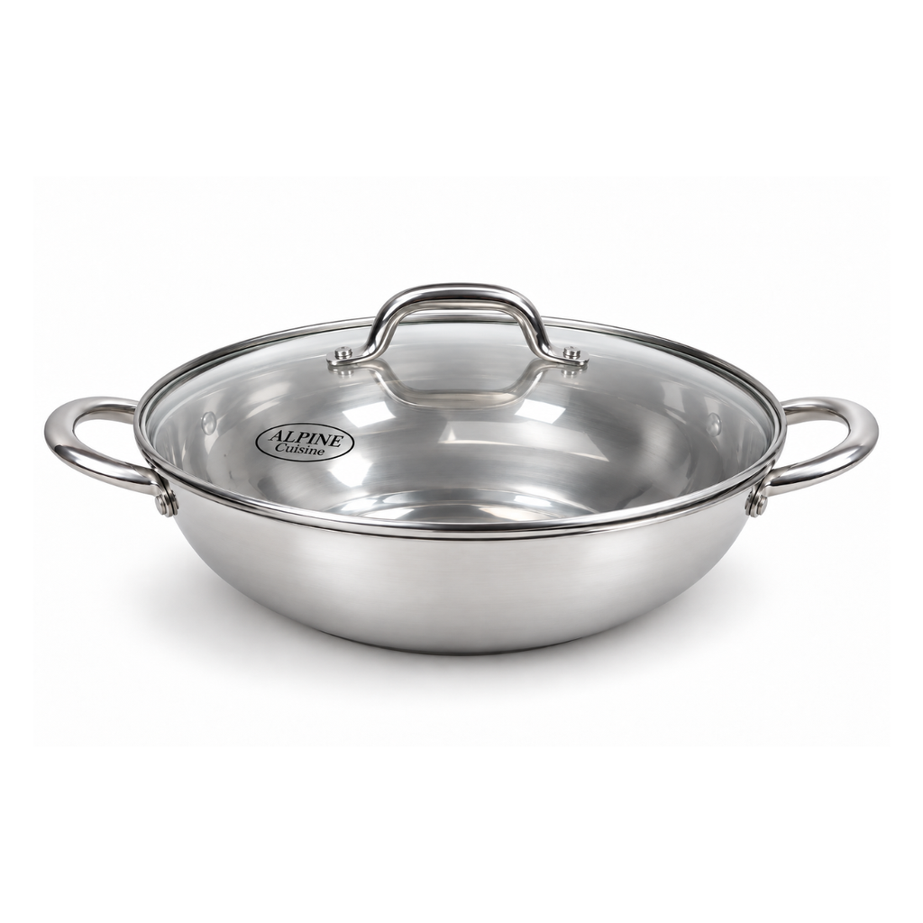 SARTEN WOK ACER INOX 14"/36CM C/OREJ ALPINE AI-SSW14