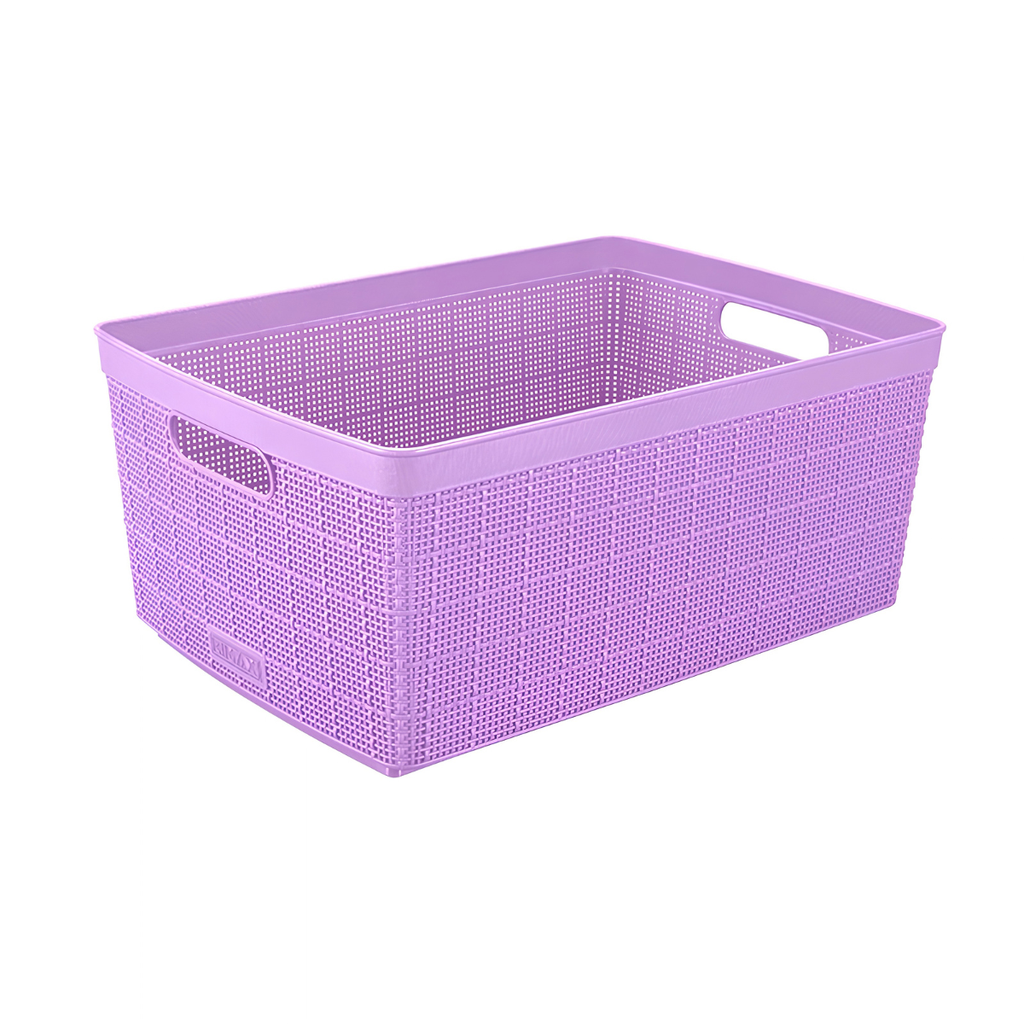 CANASTA PLAS 30 LT FIQUE RECT 47x37x20 CM C/AGARRADERA LAVANDER RIMAX 12544-XP