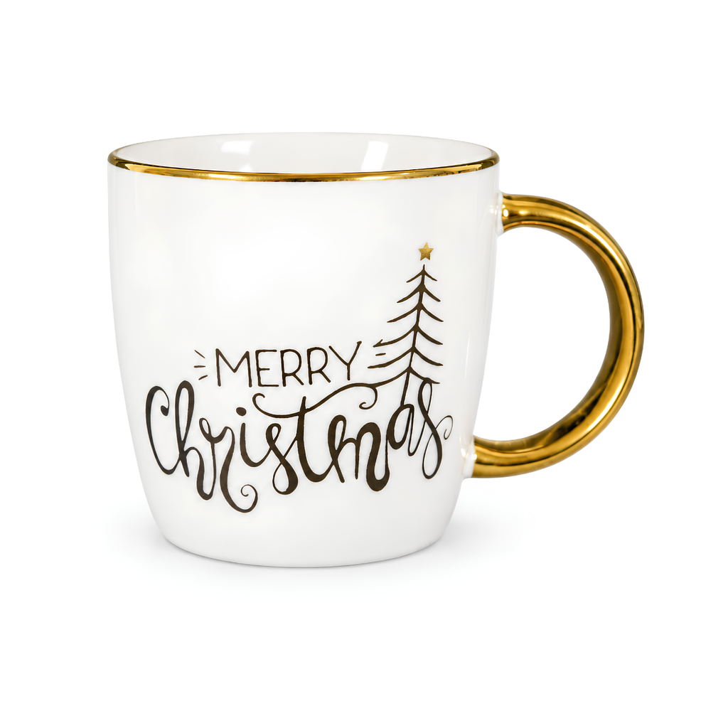 TAZA CERA SEMI CONICA 500 ML BL ORI/OREJ/LETRAS DOR DECO NAVIDAD 11061-48025