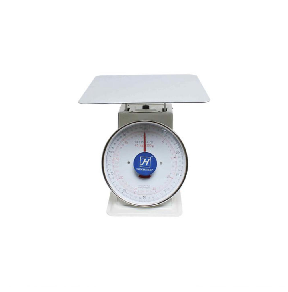 BASCULA MESA ANALOGA T/RELOJ 100 LB THUNDER GROUP SCSL007