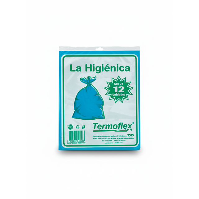 BOLSA PLAS 17X24 HIGIENICA 12 PZ TERMOFLEX