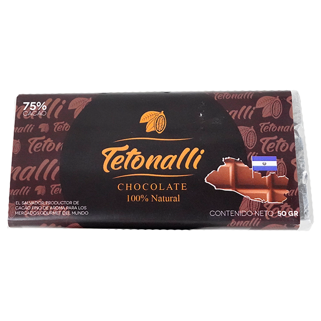 CHOCOLATE BARRA 75% CACAO 50 GR TETONALLI