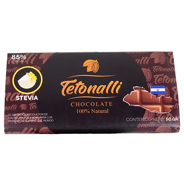 CHOCOLATE BARRA 85% STEVIA 