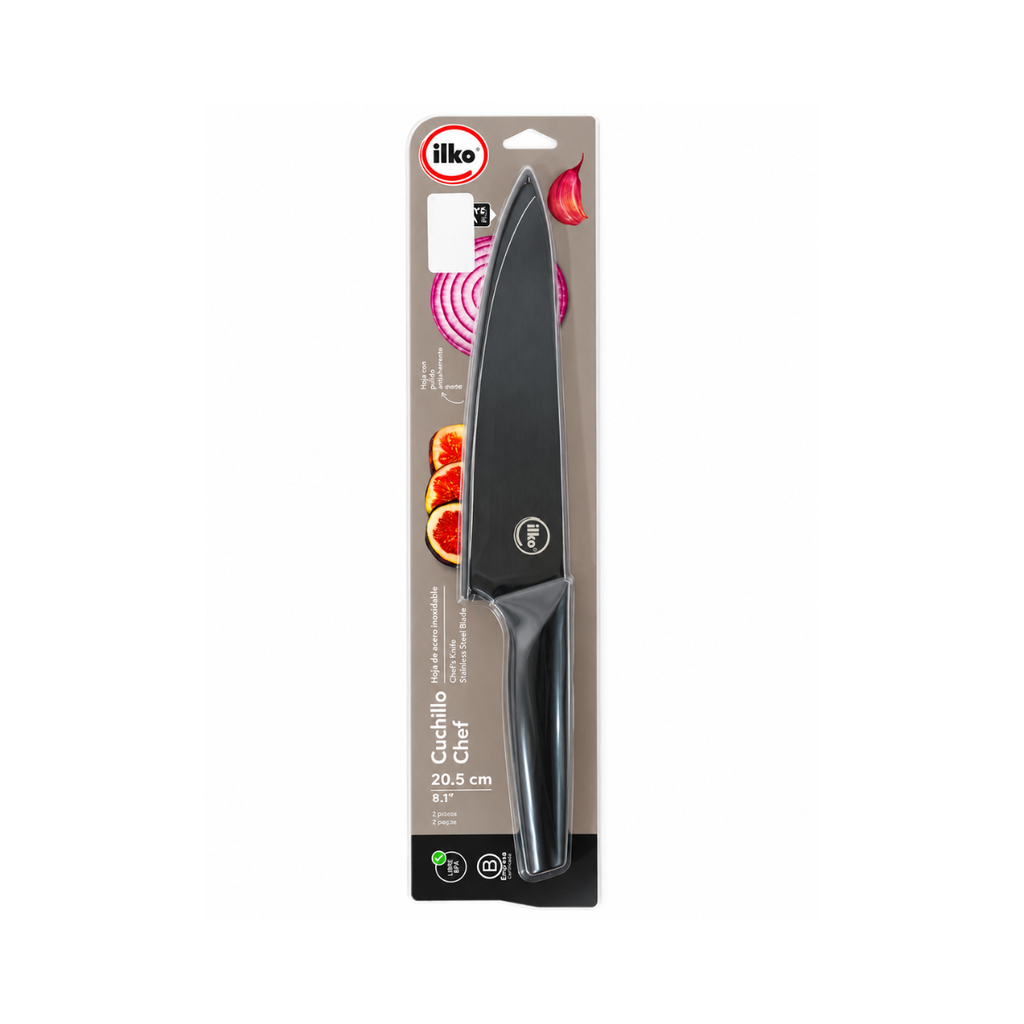 CUCHILLO CHEF 20.5 CM C/FUNDA NERO 6213