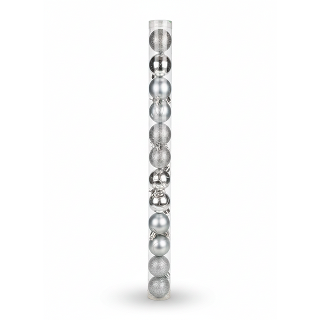 ESFERA NAVIDEÑA 4 CM 12 PZ TUB LX-108 / ZY412