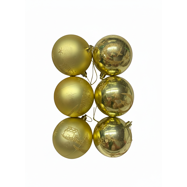 ESFERA NAVIDEÑA 8 CM C/FIG BRILLATE 6 PZ SURT ZY3780EZF