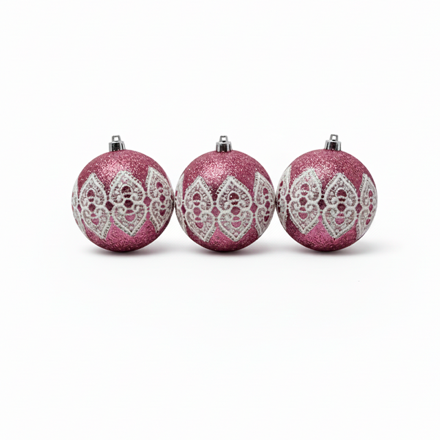 ESFERA NAVIDEÑA DECO 8 CM 3 PZ X158NT