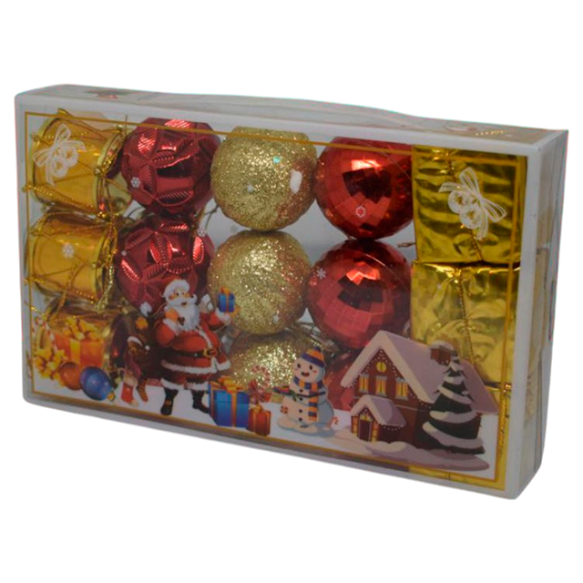 ESFERA/REGALO/TAMBOR NAVID 4 CM SURT 15 PZ 3DF-041NT/3DF-044NF