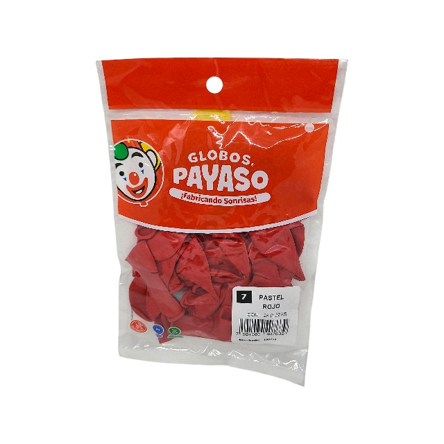 GLOBO 7 RJ LISO BIODEG 25 PZ PAYASO