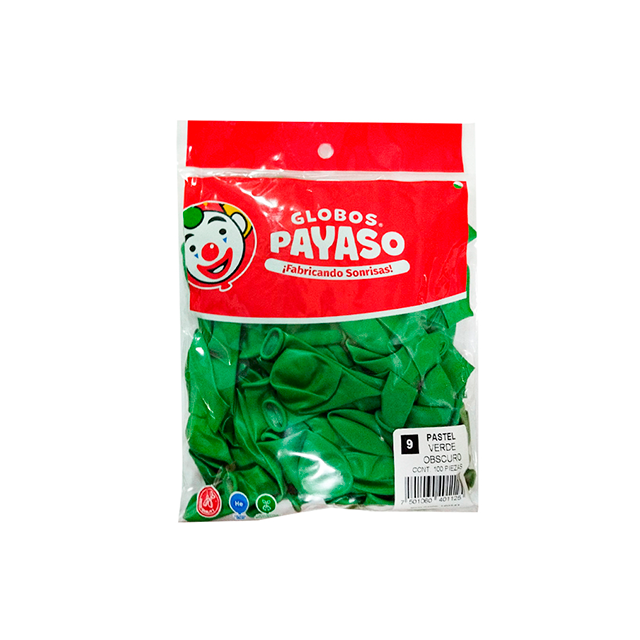 GLOBO 7 VD OSC LISO BIODEG 50 PZ PAYASO